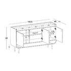 Buffet Dylan Com 3 Portas - Pés Palito - Máxima - Lilás - M55