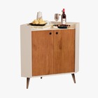 Buffet E Aparador Sala Canto Retrô Pés Palito 2 Portas Platin