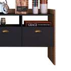 Buffet Eiffel 3 Pt Preto E Marrom