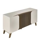 Buffet Elegance 1,60 Metros Com 4 Portas Off White/pinho Ripa