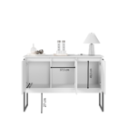 Buffet Elegante Com 3 Portas Turim Branco Preto