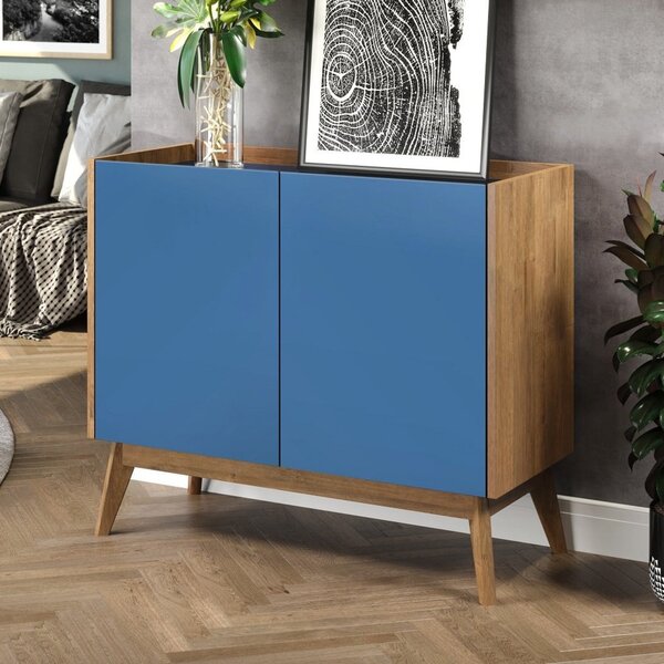 Buffet Elohin Imperador Móveis 2 Portas 90cm Pin/azul Pin/azul