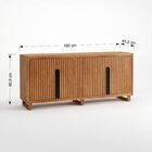 Buffet Em Madeira Maciça Com Verniz New Alunis Castanho/doura