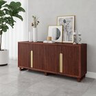 Buffet Em Madeira Maciça Com Verniz New Alunis Castanho/doura