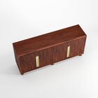 Buffet Em Madeira Maciça Com Verniz New Alunis Castanho/doura