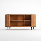 Buffet Em Madeira Maciça Com Verniz Radiato Champagne/preto