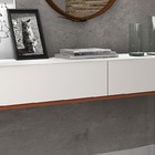 Buffet Eros 2 Gavetas Estilo Industrial Branco Com Cobre