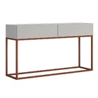 Buffet Eros 2 Gavetas Estilo Industrial Offwhite Com Cobre