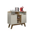 Buffet Estilo Retrô Cantos Curvos Pés De Madeira Maciça Beril