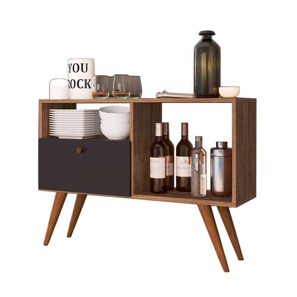 Buffet França 1 Pt Preto E Marrom