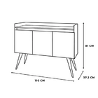 Buffet Gold 3 Portas - Perola/mel - Primus