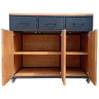 Buffet Gourmet Industrial Com 3 Gavetas, 3 Portas E 4 Rodízios