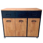 Buffet Gourmet Industrial Com 3 Gavetas, 3 Portas E 4 Rodízios