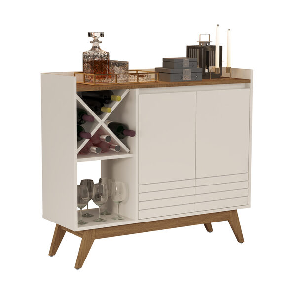 Buffet Iaris Com Adega Off White/freijo – Giga Móveis