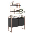 Buffet Industrial E Estantes Preto Cobre