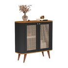 Buffet Jb 1900 2 Portas Em Rattan Pérola/nature Preto/nature