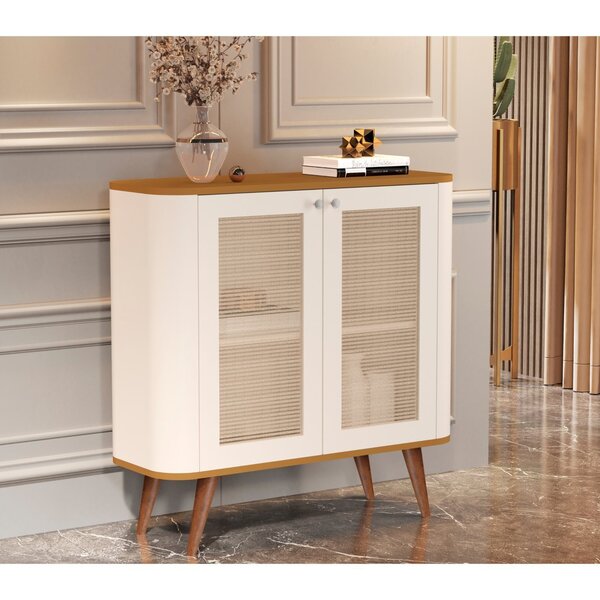Buffet Jb 1900 Em Rattan 2 Portas 93cm Pés Em Madeira Maciça