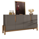 Buffet Lizz 1.70 Cinza Perola/cedro - Casa D Móveis