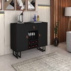 Buffet Londres 2 Portas 1 Gaveta Estilo Industrial Preto/preto