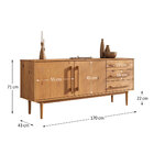 Buffet Madeira 170cm Atemporal 3 Gavetas Espaço Amplo Freijó