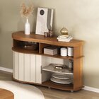 Buffet Magnum 6 Nichos, Porta Reversível E Ripada Que Desliza