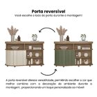 Buffet Magnum 6 Nichos, Porta Reversível E Ripada Que Desliza