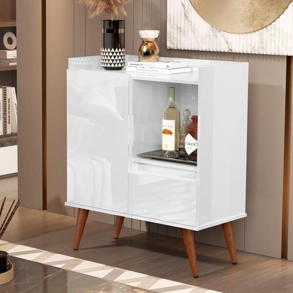 Buffet Marili Retrô Branco Freijo Flex Com 2 Portas