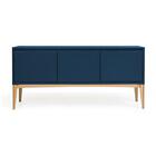 Buffet Máxima Moveis 3 Portas Oslo Natural E Azul Noite