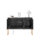 Buffet Moderno 3 Portas Londres Preto Dourado