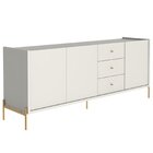 Buffet Moderno Com Gavetas E Pés De Aço Jasper Off White Fosc