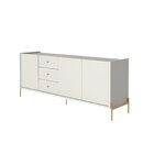 Buffet Moderno Com Gavetas E Pés De Aço Jasper Off White Fosc