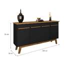 Buffet Opala 4 Pt Preto E Cinamomo