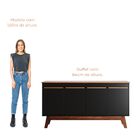 Buffet Opala Aparador Atta Quatro Portas Com Pés De Madeira -