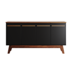 Buffet Opala Aparador Atta Quatro Portas Com Pés De Madeira -