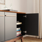 Buffet Opala Aparador Atta Quatro Portas Com Pés De Madeira -