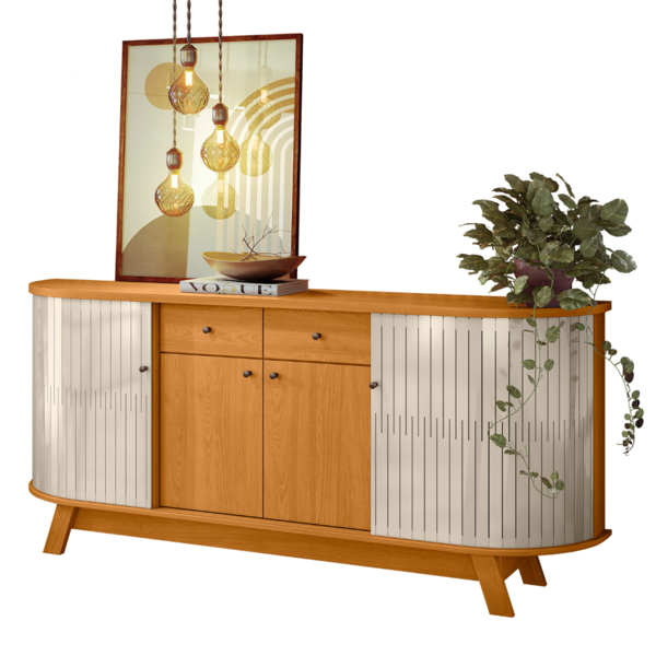 Buffet Para Sala Com 4 Portas Toronto Cinamomo Off White