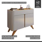 Buffet Para Sala De Jantar 100% Mdf 2 Portas 92cm Pés Madeira