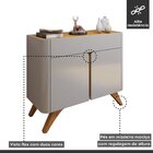 Buffet Para Sala De Jantar 100% Mdf 2 Portas 92cm Pés Madeira