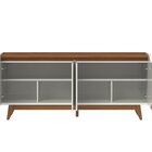 Buffet Para Sala De Jantar 180 Cm Com Pés De Madeira E Nichos