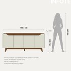 Buffet Para Sala De Jantar 180 Cm Com Pés De Madeira E Nichos