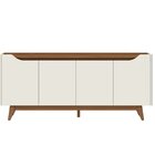 Buffet Para Sala De Jantar 180 Cm Com Pés De Madeira E Nichos