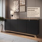 Buffet Para Sala De Jantar 200x96x40cm John Preto/freijó