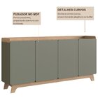 Buffet Para Sala De Jantar 200x96x40cm John Verde/freijó