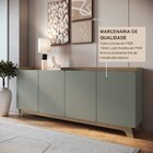 Buffet Para Sala De Jantar 200x96x40cm John Verde/freijó