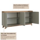 Buffet Para Sala De Jantar 200x96x40cm John Verde/freijó
