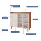 Buffet Para Sala De Jantar 2 Prateleiras Lena Cinamomo/off Wh