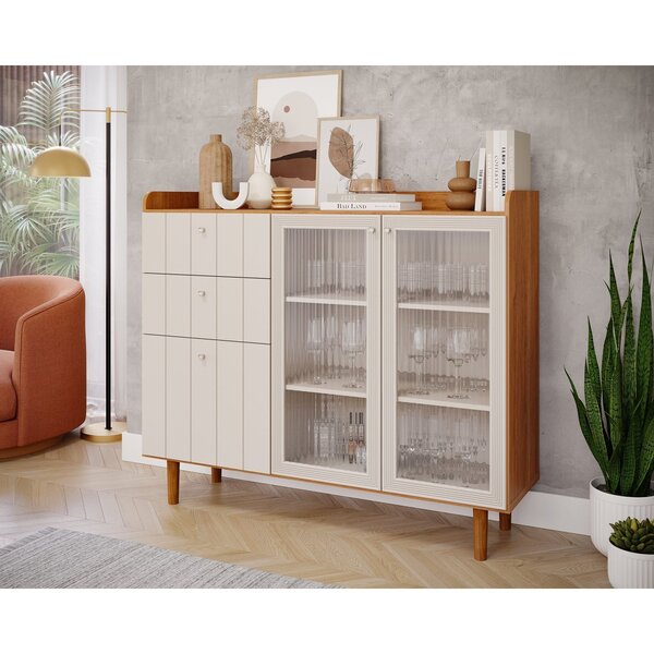 Buffet Para Sala De Jantar 2 Prateleiras Lena Cinamomo/off Wh