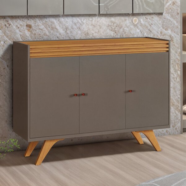 Buffet Para Sala De Jantar 3 Portas Madrid 121cm Platinum/nat