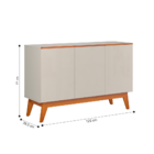 Buffet Para Sala De Jantar 3 Portas Pará Off White Nature