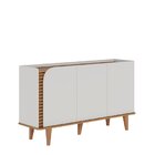 Buffet Para Sala De Jantar 3 Portas Pés De Madeira Maciça Jur